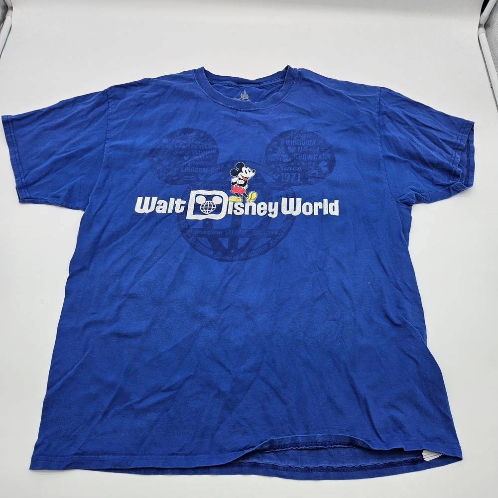 Walt Disney World Mickey Mouse Graphic T Shirt Adult XL Blue Disney‎ Parks